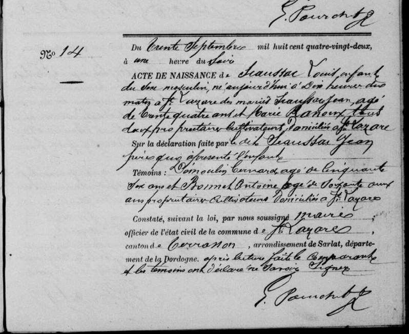 acte naissance